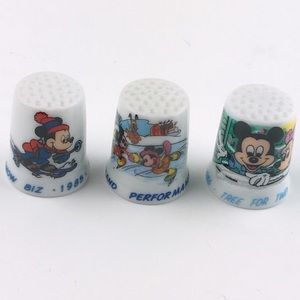 Disney Schmid Vintage Mickey Porcelain Thimbles